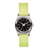 The Small Time Teller Leather Navy Neon Yellow Damenuhr